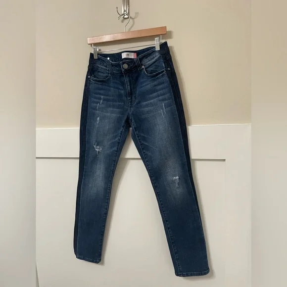 Cabi High Straight Tuxedo Denim Jeans Size 6 - Picture 5 of 8